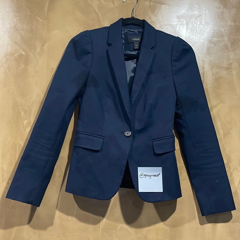 J Crew Sz 00 Navy Blue Blazer